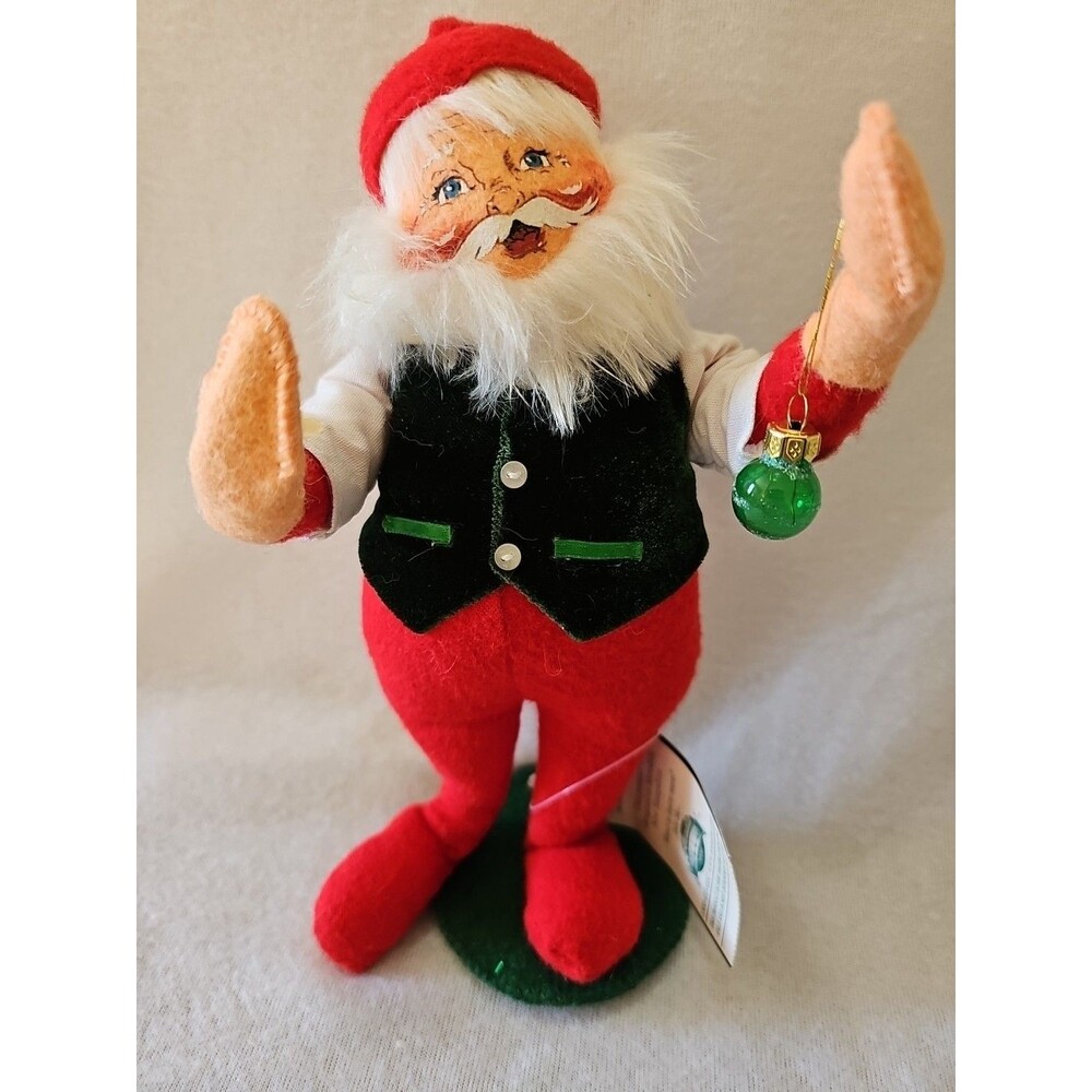 Vintage 2006 Annalee 10" Santa Claus With Ornament And Vest. READ